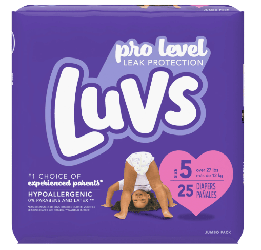 Luvs Pro Level Leak Protection Diapers, Size 5, 25 Count