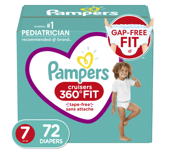 Pampers Cruisers 360 Fit Diapers - Size 7, 72 Count