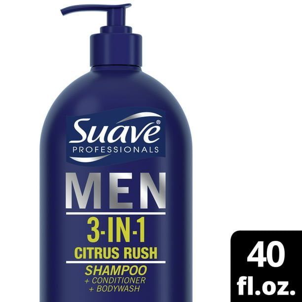 Suave Men 3 in 1 Shampoo Conditioner Bodywash Citrus Rush; 40 oz