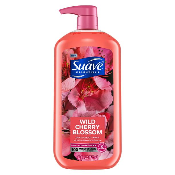 Suave Essentials Gentle Liquid Body Wash; Wild Cherry Blossom; 30 oz