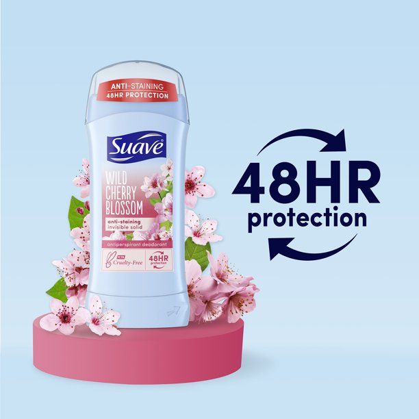 Suave Wild Cherry Blossom Antiperspirant Deodorant; 2.6 oz; Twin Pack