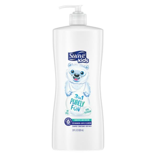 Suave Kids 3-in-1 Shampoo Conditioner Body Wash; Purely Fun; 28 oz