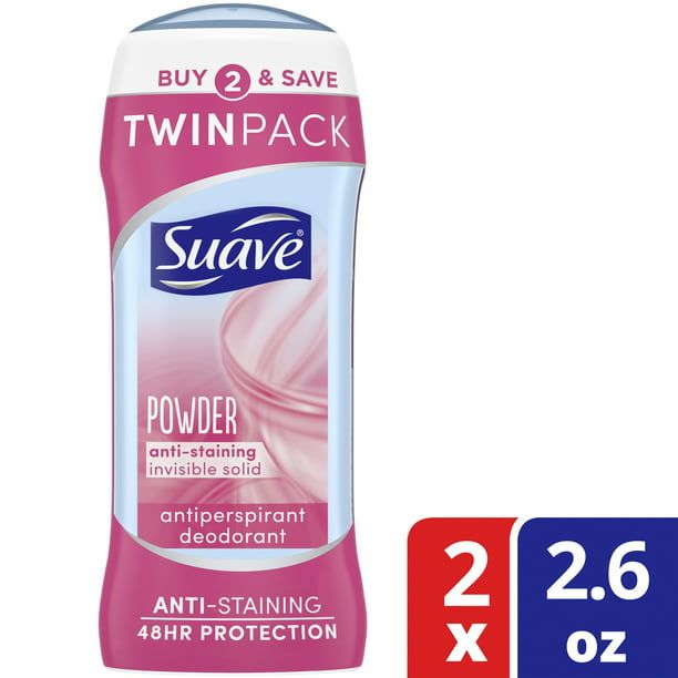 Suave Deodorant Antiperspirant & Deodorant Stick Powder for Women; 2.6 oz; 2 Pack