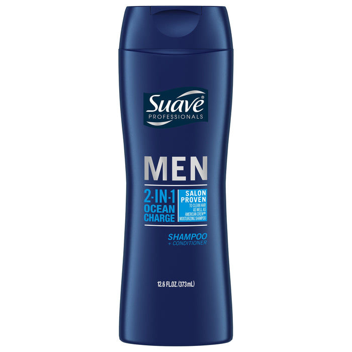 Suave Men Ocean Charge 2-in-1 Shampoo Plus Conditioner; 12.6 fl oz