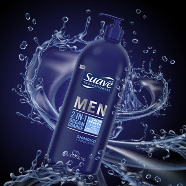 Suave Men Moisturizing 2 in 1 Shampoo Plus Conditioner; 40 fl oz