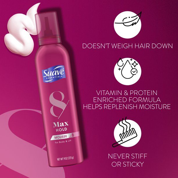 Suave Max Hold Volumizing Mousse; 9 oz