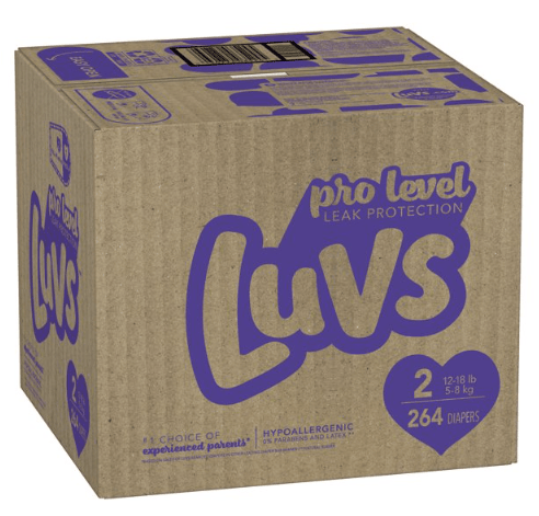 Luvs Pro Level Leak Protection Diapers, Size 2, 264 Count