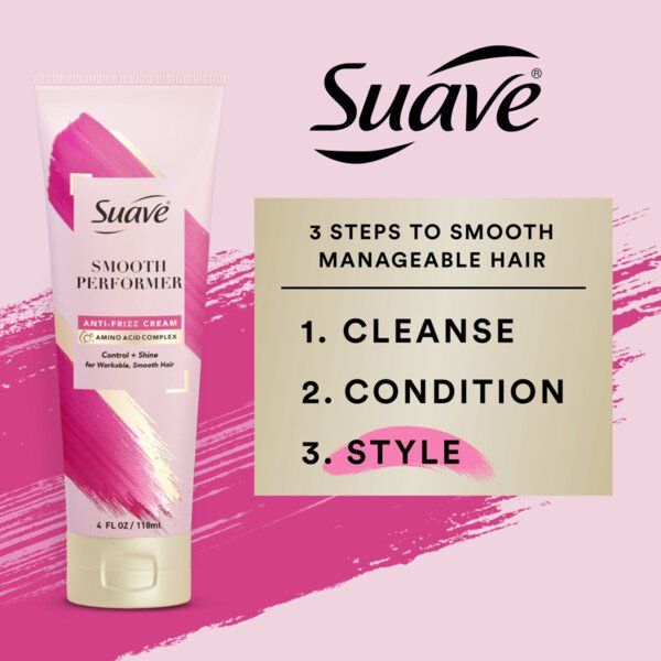 Suave Smooth Performer Frizz Control Shine Enhancing Hair Styling Cream; 4 fl oz