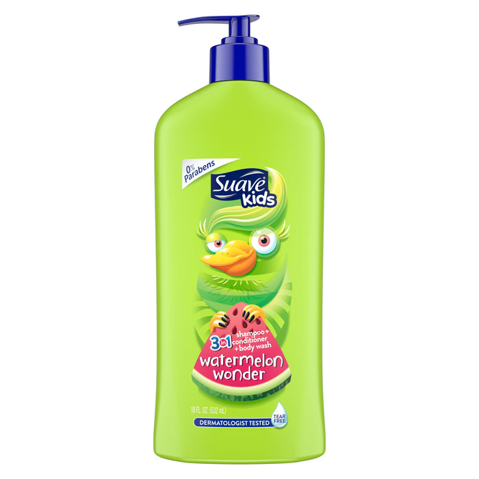 Suave Kids 3-in-1 Shampoo Conditioner & Body Wash Wacky Melon; 18 oz