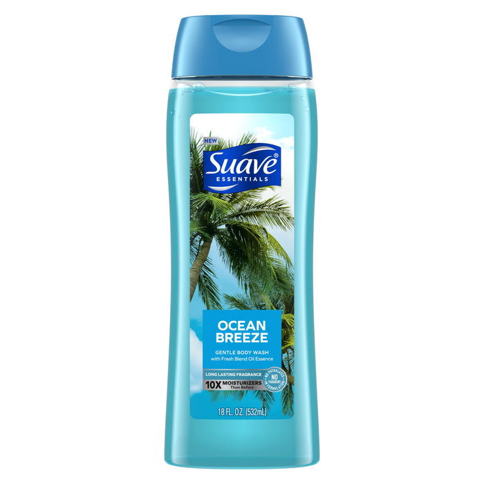 Suave Essentials Gentle Body Wash; Ocean Breeze; 18 oz