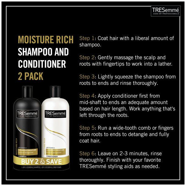 Tresemme Rich Moisture Rich Moisture Shampoo and Conditioner; 28 oz; 2 Count