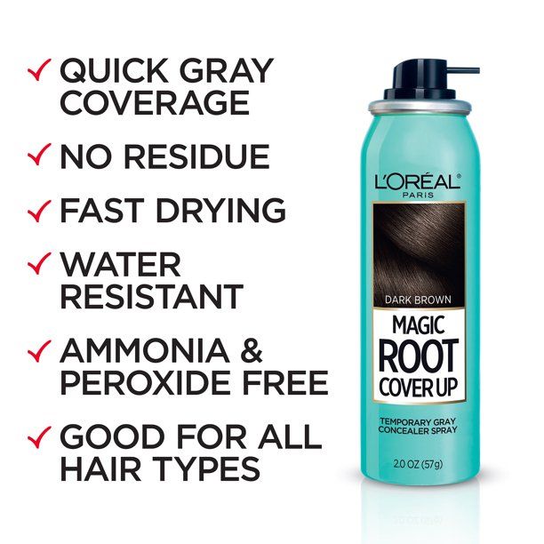 L'Oreal Paris Magic Root Cover Up Temporary Concealer Spray for Gray; Dark Brown; 2 oz