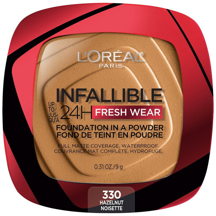 L'Oreal Paris Infallible Up to 24H Fresh Wear Foundation in a Powder; Hazelnut; 0.31 oz