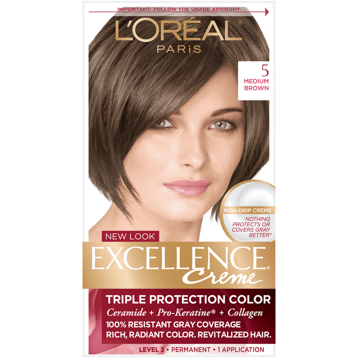 L'Oreal Paris Excellence Creme Permanent Hair Color; 5 Medium Brown