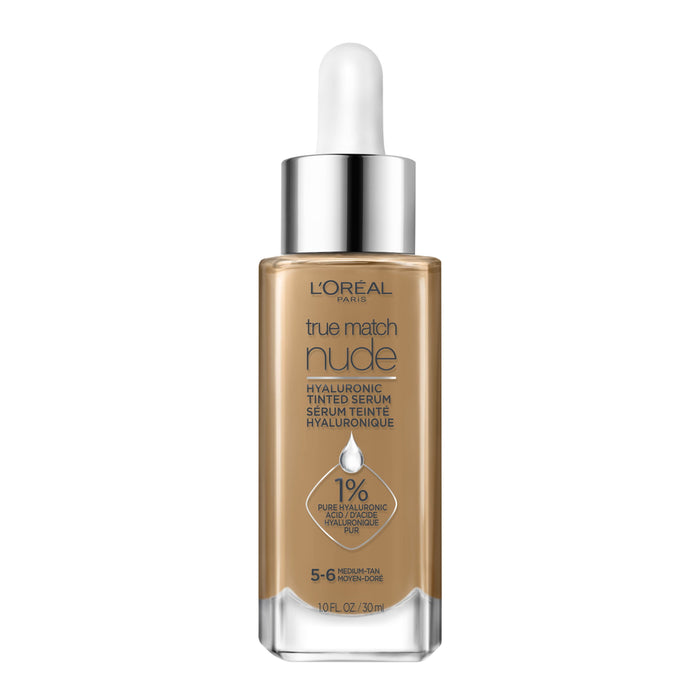 L'Oreal Paris True Match Hyaluronic Tinted Serum Foundation Makeup; Medium Tan 5-6; 1 fl oz