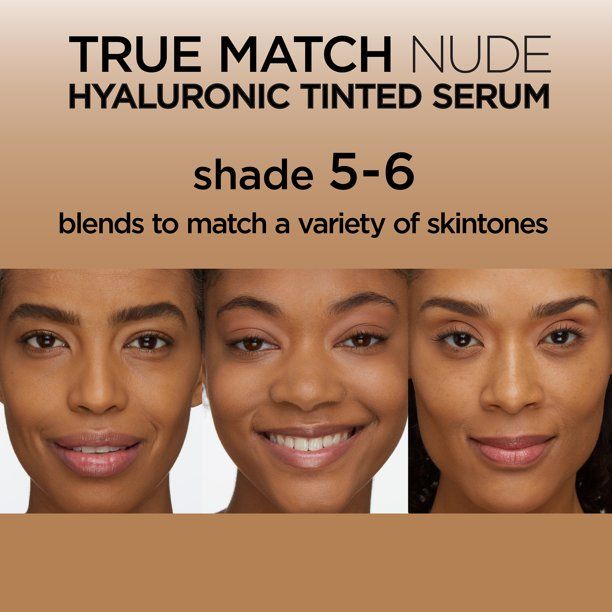 L'Oreal Paris True Match Hyaluronic Tinted Serum Foundation Makeup; Medium Tan 5-6; 1 fl oz