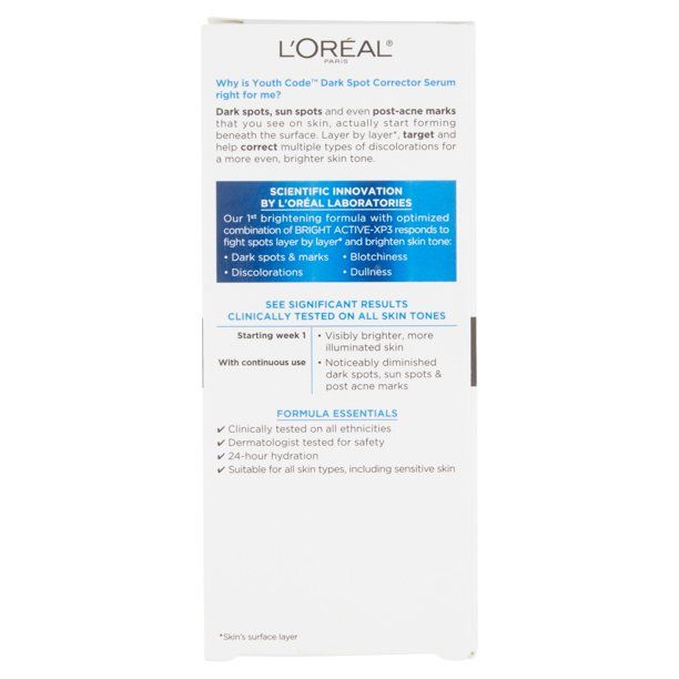 L'Oreal Paris Youth Code Dark Spot Correcting and Illuminating Serum; 1 fl oz