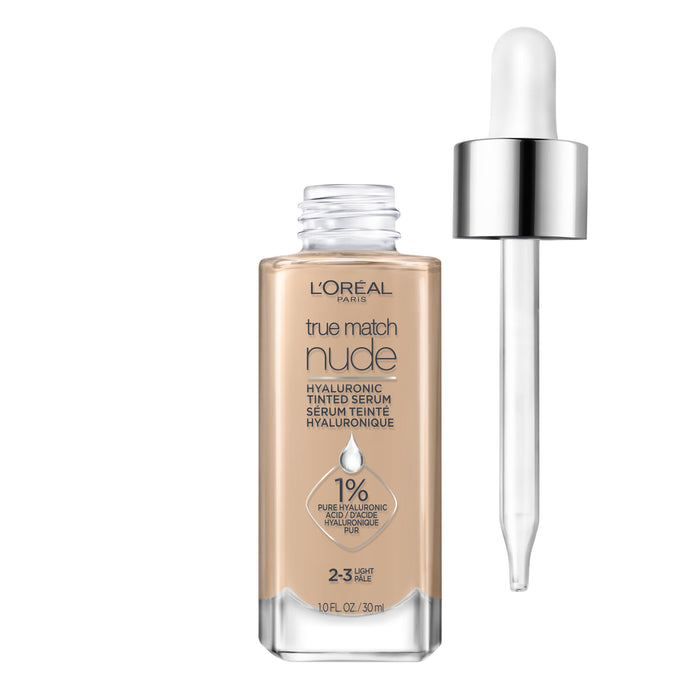 L'Oreal Paris True Match Hyaluronic Tinted Serum Foundation Makeup; Light 2-3; 1 fl oz