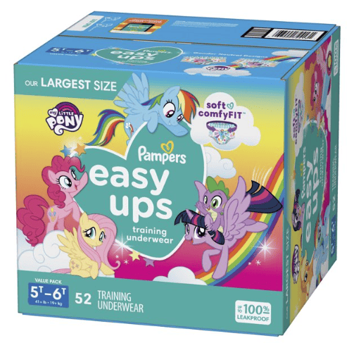 Pampers Easy Ups Training Underwear Girls; Size 7 5T-6T; 52 Count