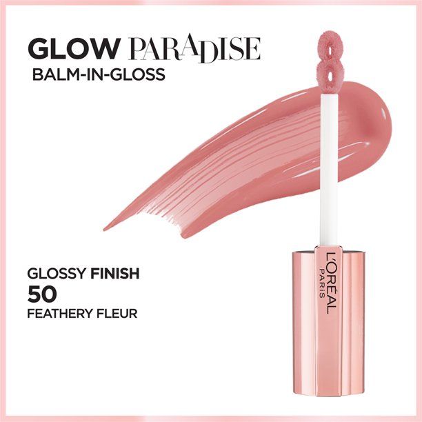 L'Oreal Paris Glow Paradise Lip Balm-in-Gloss with Pomegranate Extract; Feathery Fleur; 0.23 fl oz