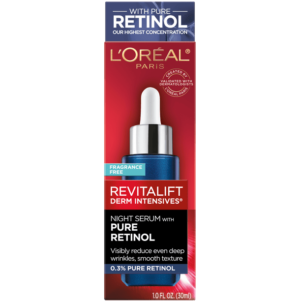 L'Oreal Paris Revitalift Night Serum with Pure Retinol Serum, 1 fl oz