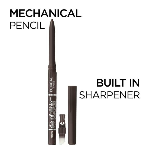 L'Oreal Paris Infallible Never Fail Pencil Eyeliner with Built in Sharpener, Black, 0.008 oz