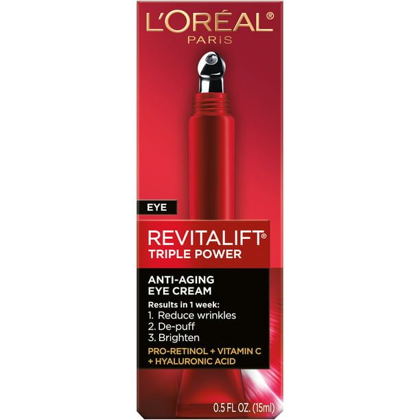 L'Oreal Paris Revitalift Triple Power Anti-Aging Eye Cream, 0.5 fl oz