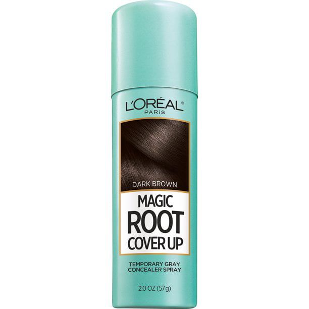 L'Oreal Paris Magic Root Cover Up Gray Concealer Spray, Dark Brown, 2 oz