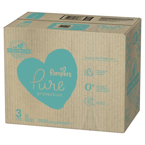 Pampers Pure Protection Natural Diapers Size 3, 168 Count