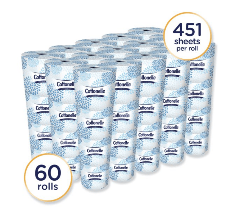 Cottonelle Two-Ply Bathroom Tissue for Business, Septic Safe, White, 451 Sheets/Roll, 60 Rolls/Carton