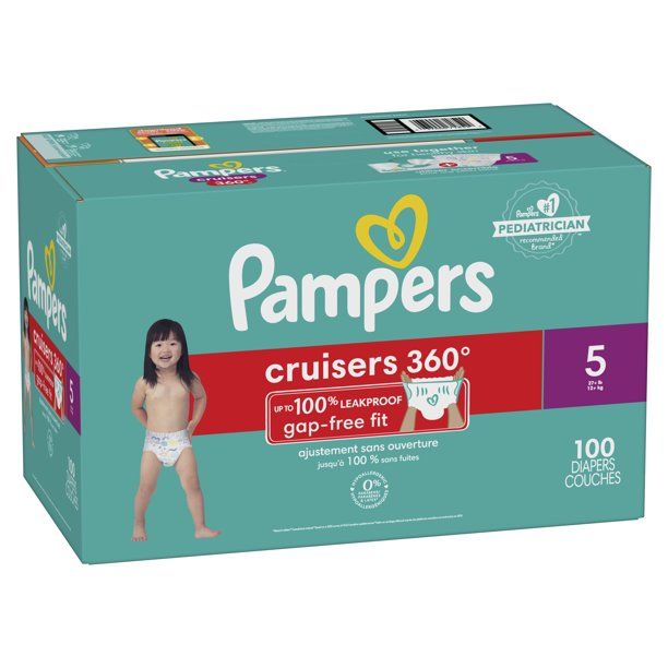 Pampers Cruisers 360 Enormous Pack Diapers Size 5; 100 Count