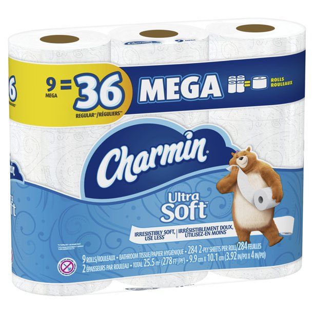 Charmin Ultra Soft Toilet Paper, 9 Mega Rolls