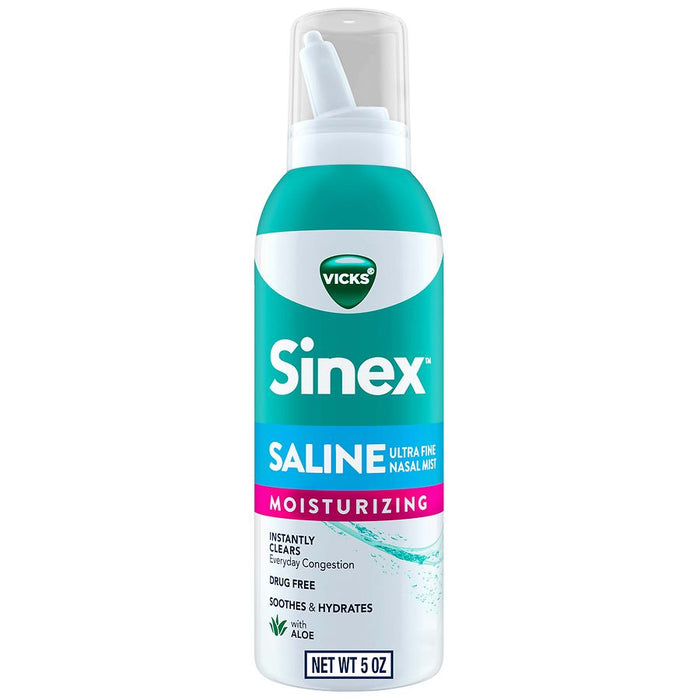 Vicks Sinex Saline Ultra Fine Nasal Mist Spray With Aloe, 5 Oz
