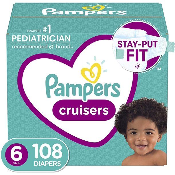 Pampers Cruisers Cruisers Disposable Baby Diapers Size 6, 108 Count