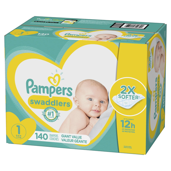 Pampers Swaddlers Diapers, Giant Pack, Size 1, 140 Count