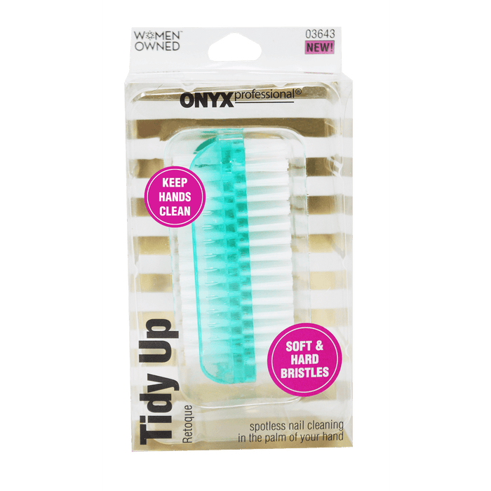 Onyx Professional Tidy Up Nail Brush, With Double-sided Bristles, Blue