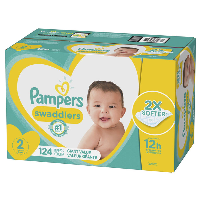 Pampers Swaddlers Diapers Size 2, 124 Count