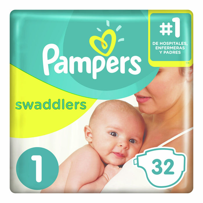 Pampers Swaddlers Newborn Diapers Size 1, 32 Count