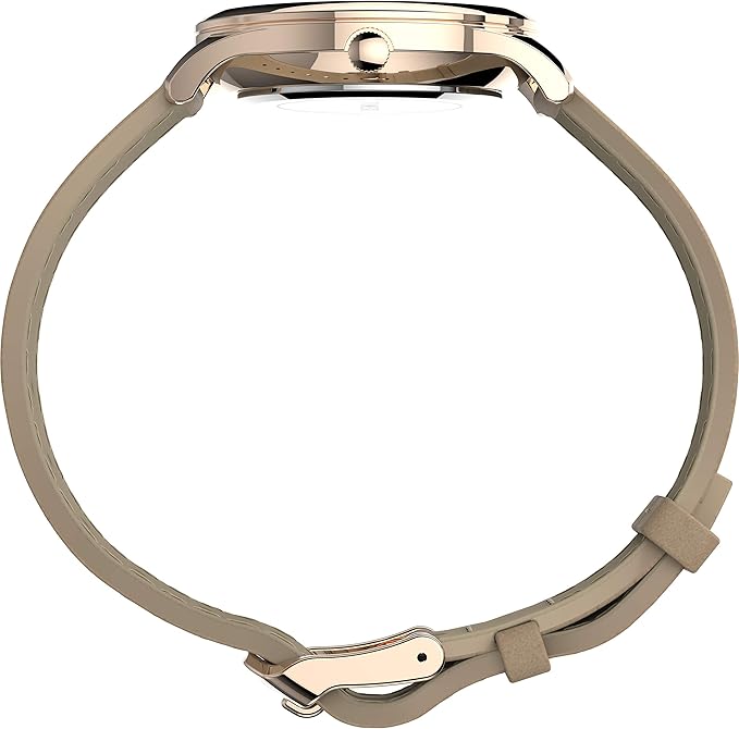 Timex Women's Easy Reader Watch (Color: Tan/Rose Gold-Tone/White/32mm)