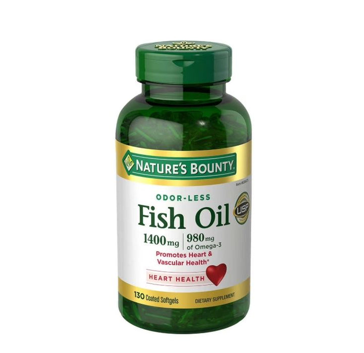 Nature's Bounty Fish Oil Omega-3 Softgels, 1400 Mg, 130 Ct