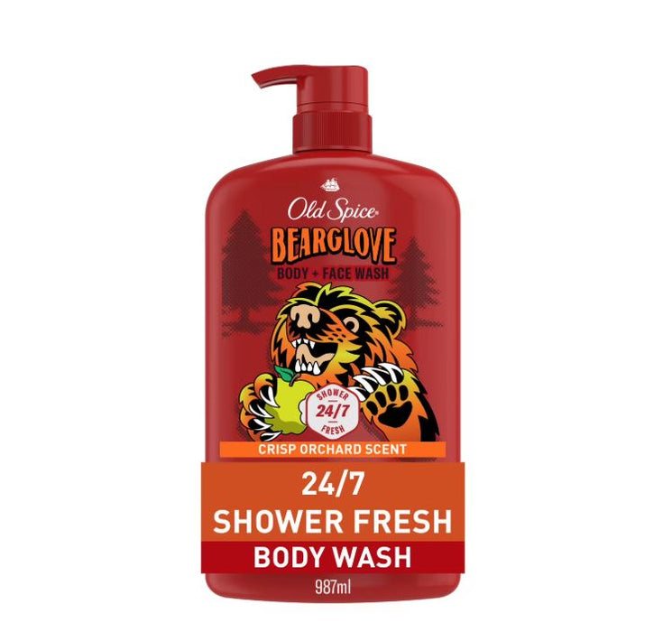 Old Spice Men's Body Wash, Bearglove, Long Lasting Lather, 33.4 fl oz