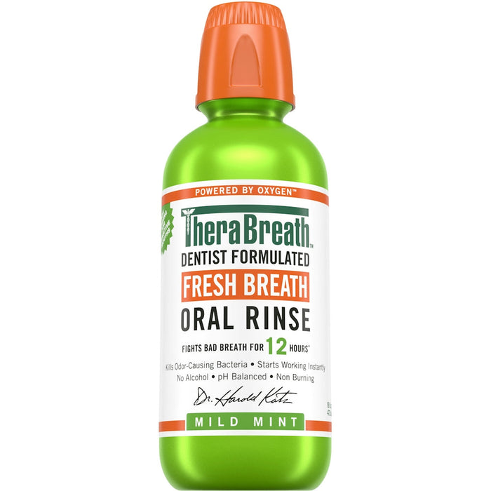 TheraBreath Oral Rinse, Fresh Mild Mint - 16 Fl Oz