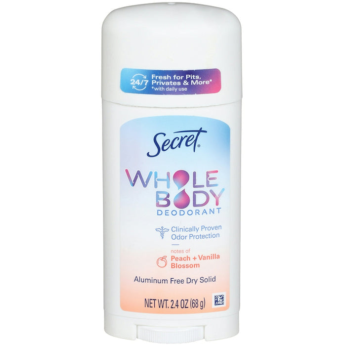 Secret Whole Body Deodorant Stick, Peach & Vanilla Blossom, 2.4 oz - Aluminum-Free