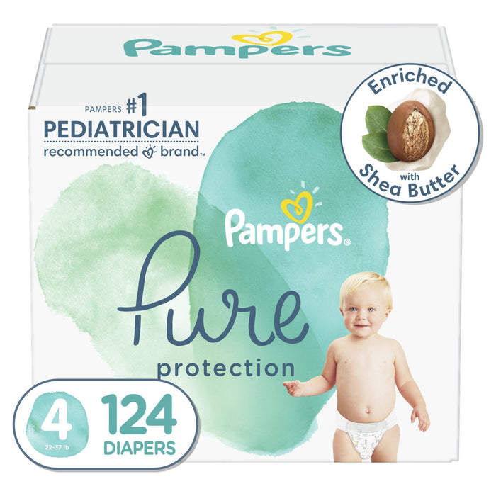 Pampers Pure Protection Diapers Size 4, 124 Count