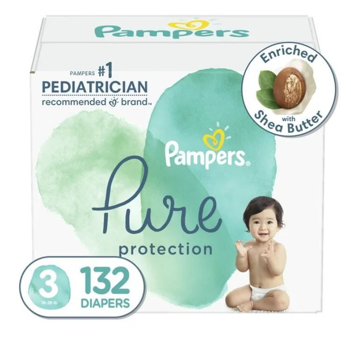 Pampers Pure Protection Diapers Size 3 132 Count