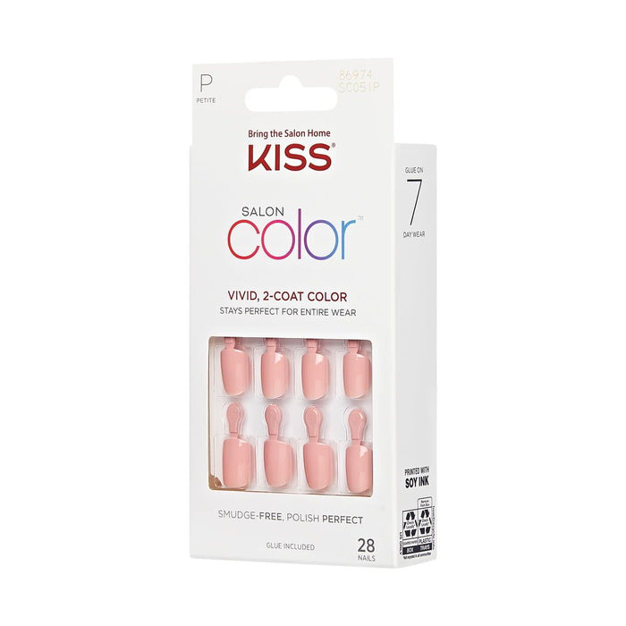 KISS Salon Color Nails, Pink, Petite Square, 'The Best Seller', 31 Ct