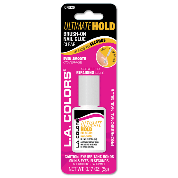 L.A. COLORS Ultimate Hold Brush-On Nail Glue, Clear, 0.1 fl oz