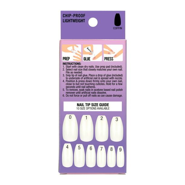 L.A. COLORS Frill Nail Tips, True Beauty, 33 Pieces