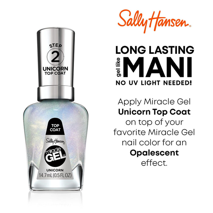 Sally Hansen Miracle Gel Top Coat, Unicorn Top Coat 0.50 fl oz