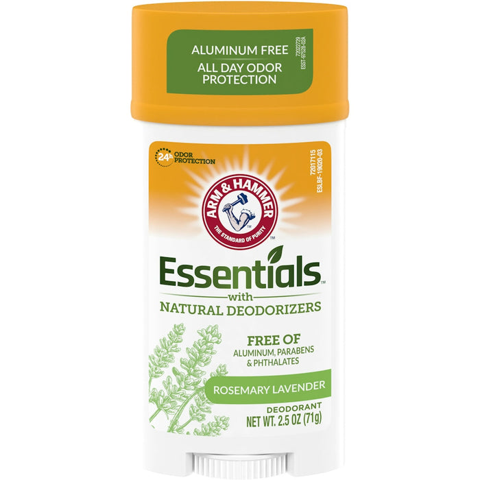 Arm & Hammer Essentials Fresh Rosemary Lavender Natural Deodorant Wide Stick, 2.5 Oz